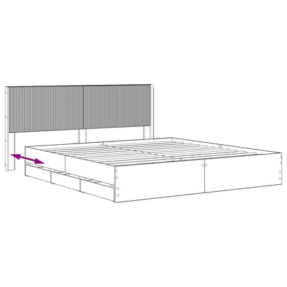 Bedframe met opbergruimte en hoofdbord Artisan Oak 180 x 200 cm
