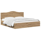 Bedframe 180x200 cm artisan oak met opbergruimte