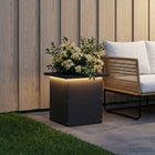 Plantenbak staal zwart 30x30x30 cm LED