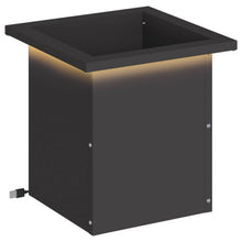 Plantenbak met led Zwart 30 x 30 x 30 cm Staal