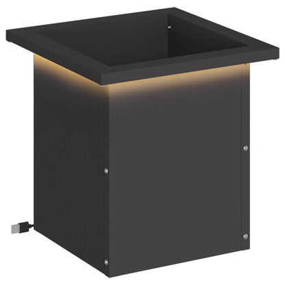 Plantenbak met led Zwart 30 x 30 x 30 cm Staal