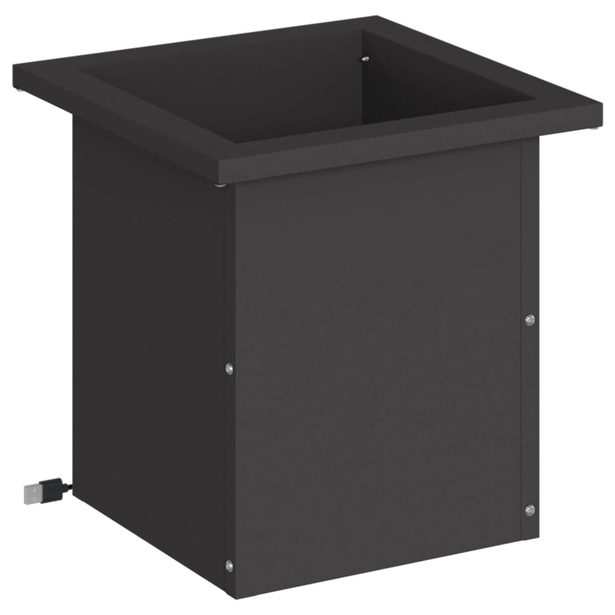 Plantenbak met led Zwart 30 x 30 x 30 cm Staal