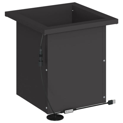 Plantenbak met led Zwart 30 x 30 x 30 cm Staal