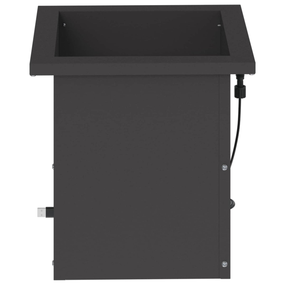 Plantenbak met led Zwart 30 x 30 x 30 cm Staal