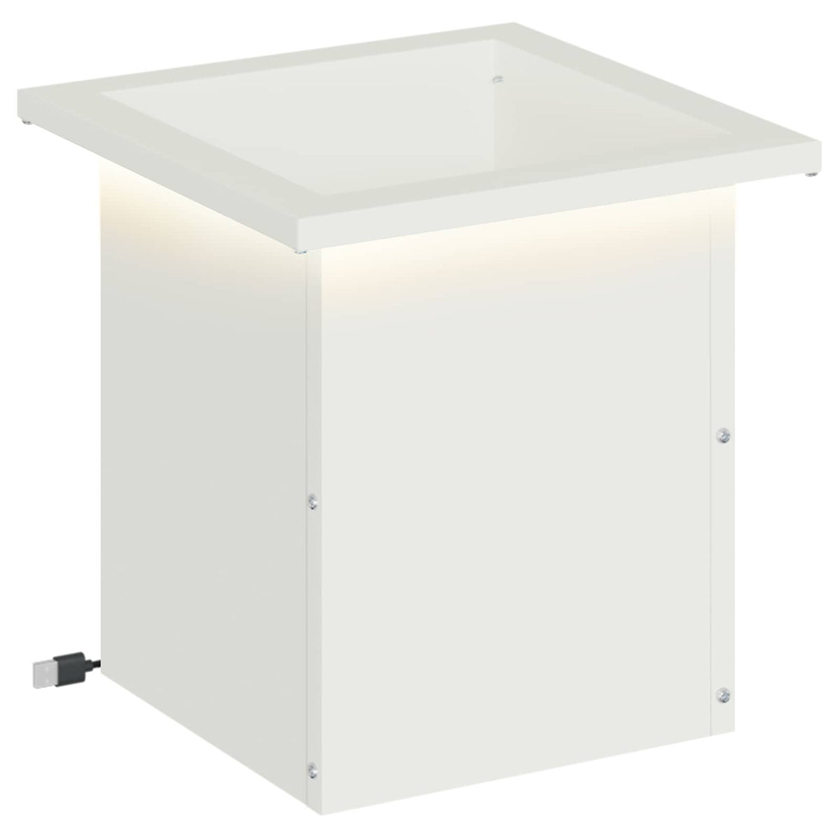 Plantenbak met led Wit 30 x 30 x 30 cm Staal