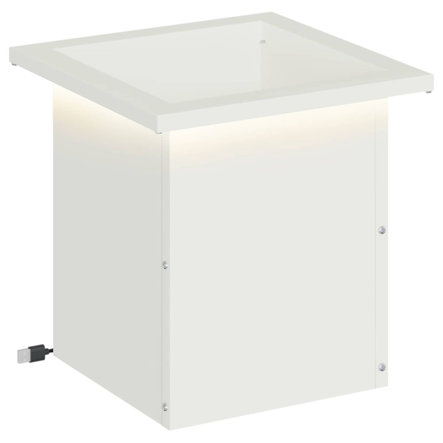 Plantenbak met led Wit 30 x 30 x 30 cm Staal