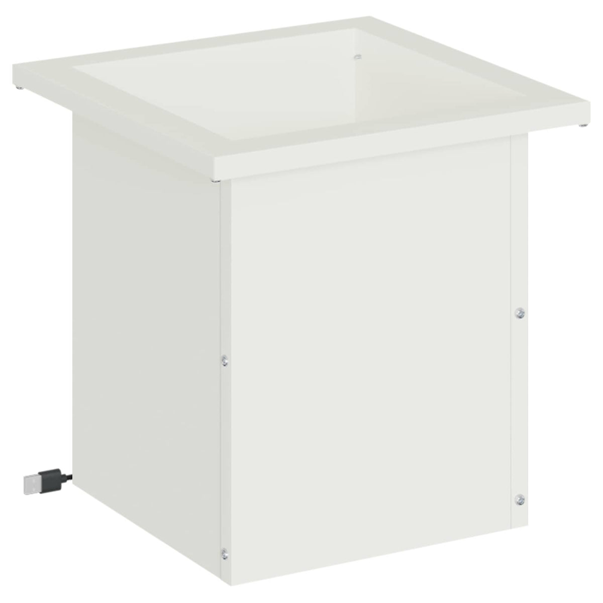 Plantenbak met led Wit 30 x 30 x 30 cm Staal