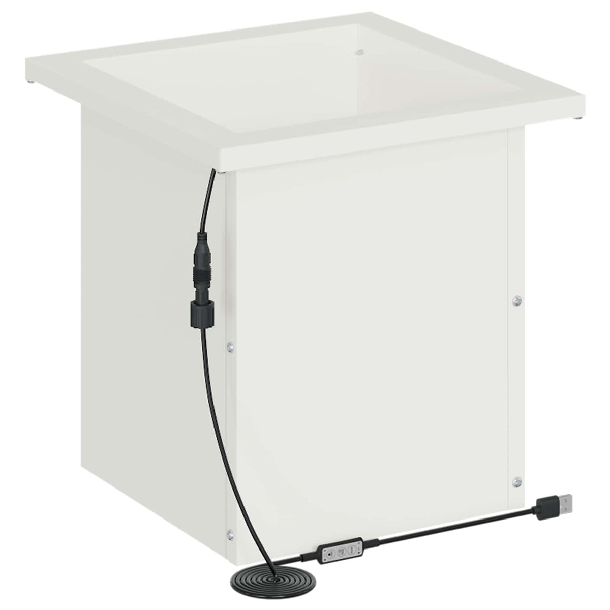 Plantenbak met led Wit 30 x 30 x 30 cm Staal