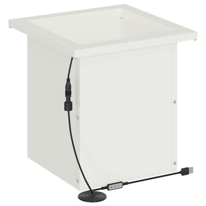 Plantenbak met led Wit 30 x 30 x 30 cm Staal