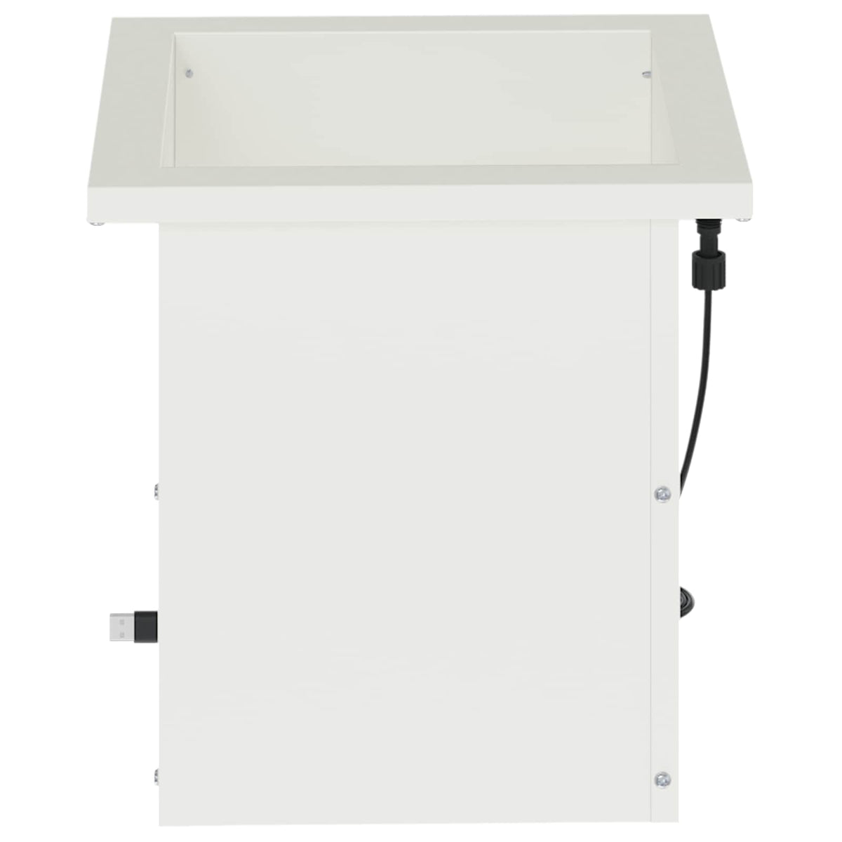 Plantenbak met led Wit 30 x 30 x 30 cm Staal