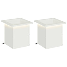 Plantenbak met led 2 st Wit 30 x 30 x 30 cm Staal