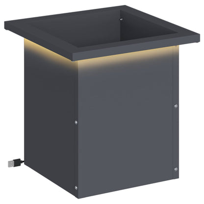 Plantenbak met led Antraciet 30 x 30 x 30 cm Staal