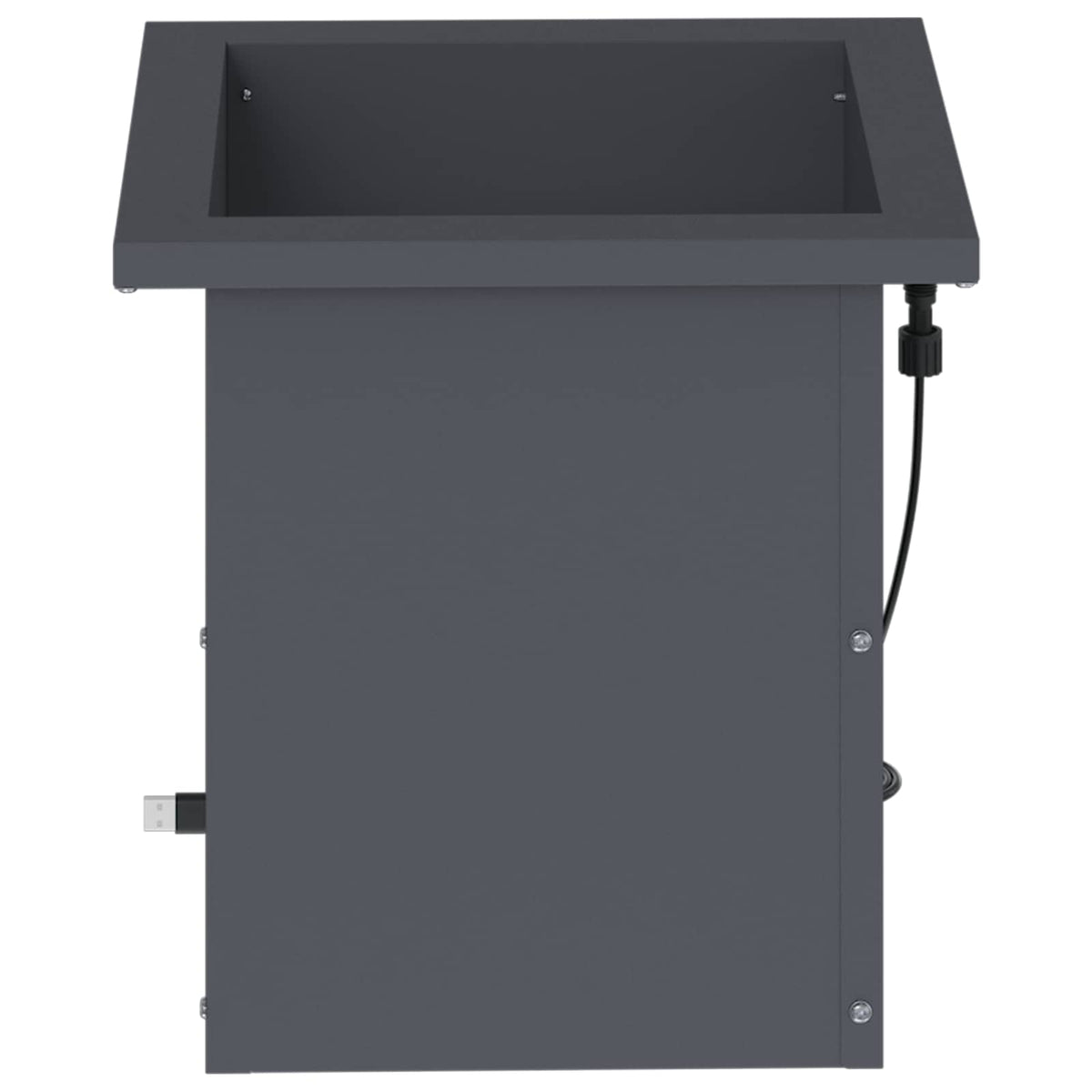 Plantenbak met led Antraciet 30 x 30 x 30 cm Staal