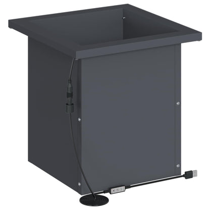 Plantenbak met led 2 st Antraciet 30 x 30 x 30 cm Staal