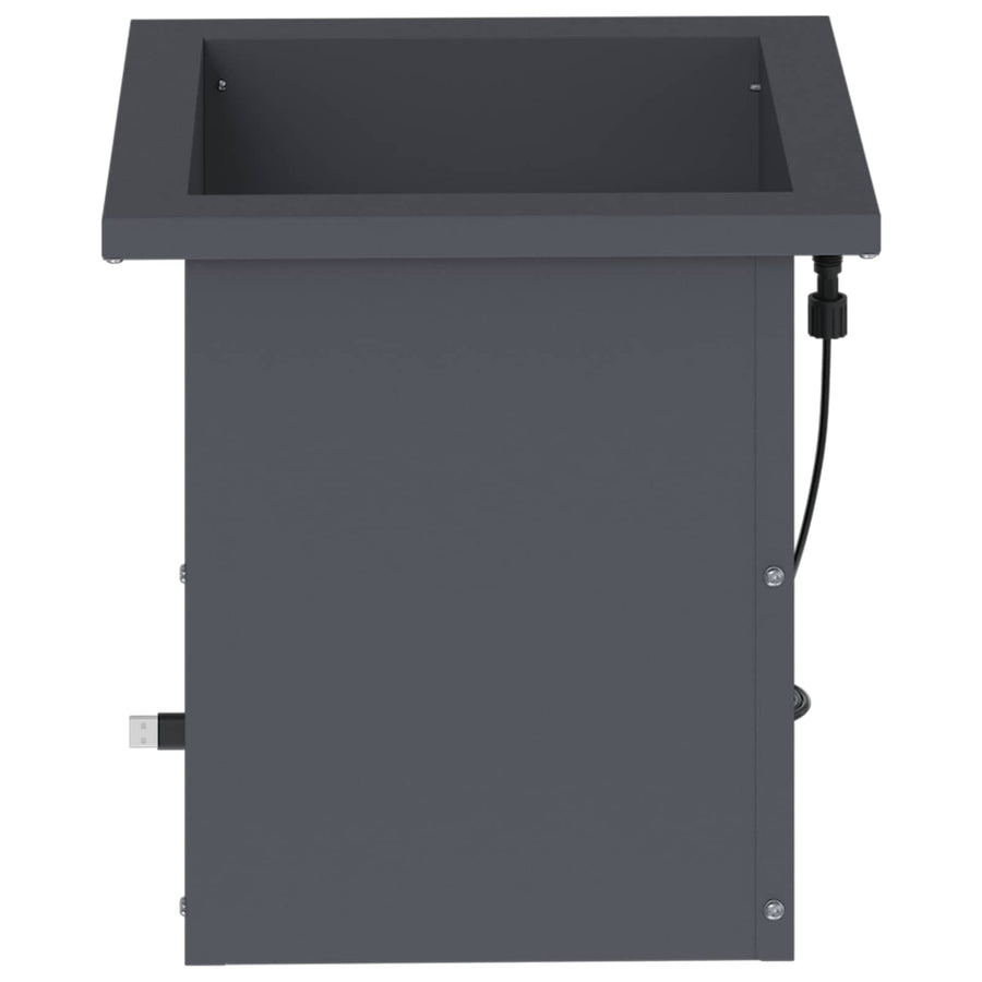 Plantenbak met led 2 st Antraciet 30 x 30 x 30 cm Staal