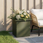 Plantenbak staal olijfgroen 30x30x30 cm met LED