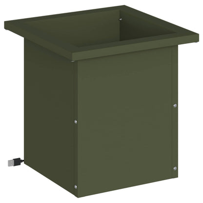 Plantenbak met led Olijfgroen 30 x 30 x 30 cm Staal