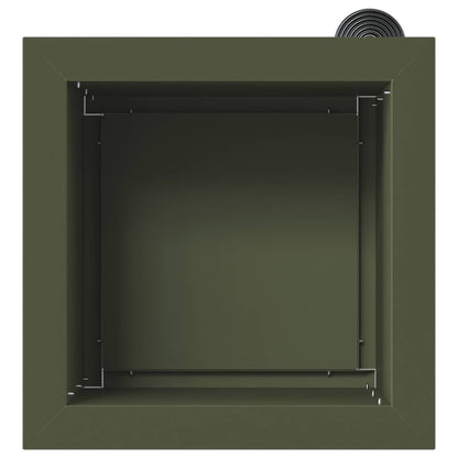 Plantenbak met led Olijfgroen 30 x 30 x 30 cm Staal