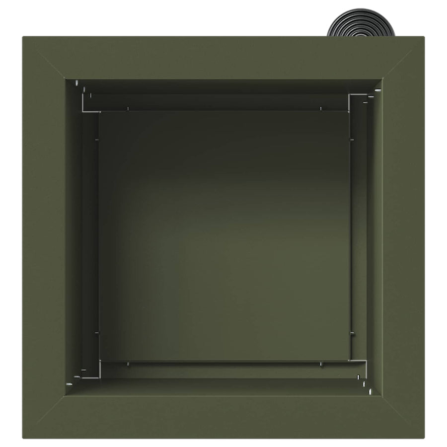 Plantenbak met led Olijfgroen 30 x 30 x 30 cm Staal