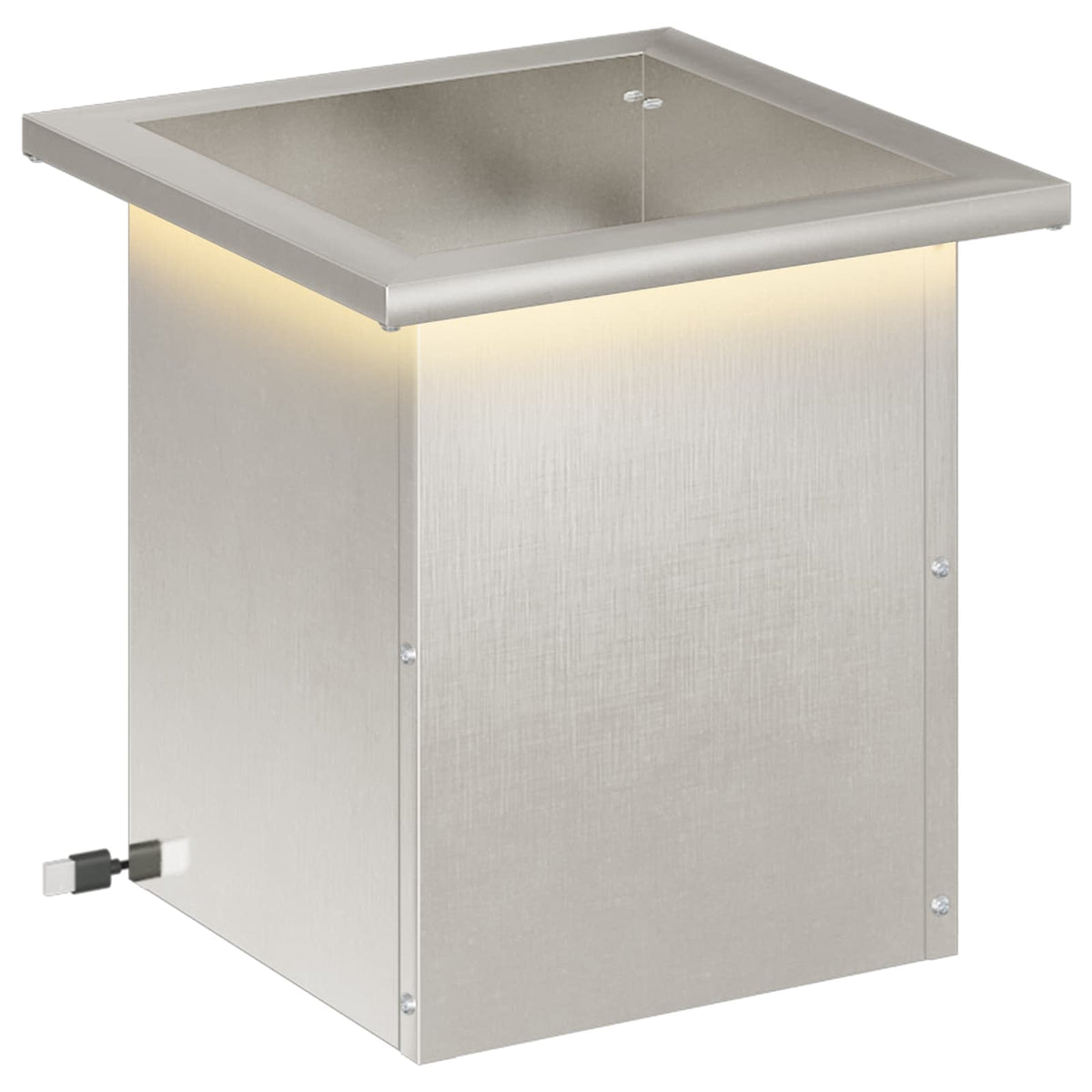 Plantenbak met led zilver 30 x 30 x 30 cm Roestvrij staal