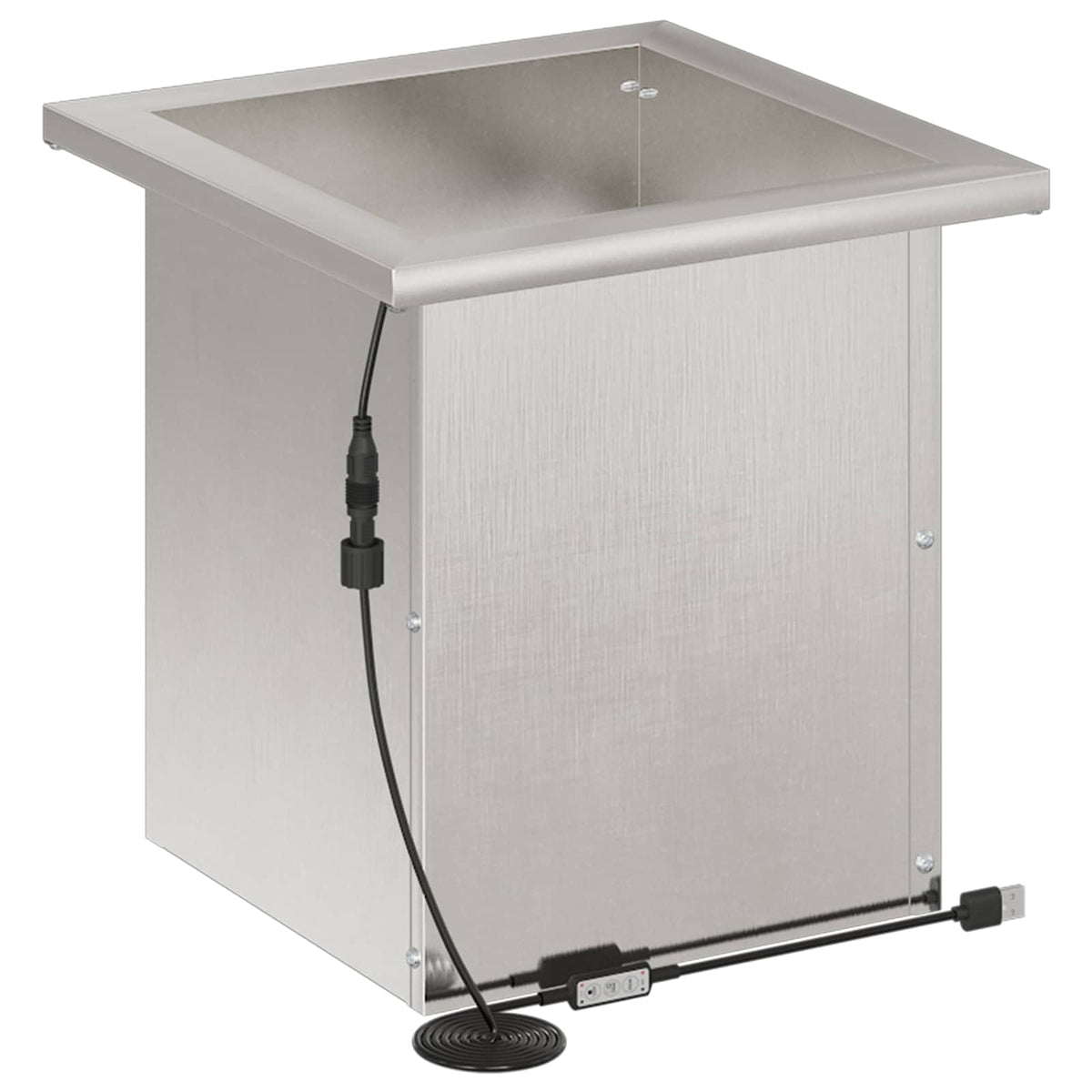 Plantenbak met led zilver 30 x 30 x 30 cm Roestvrij staal