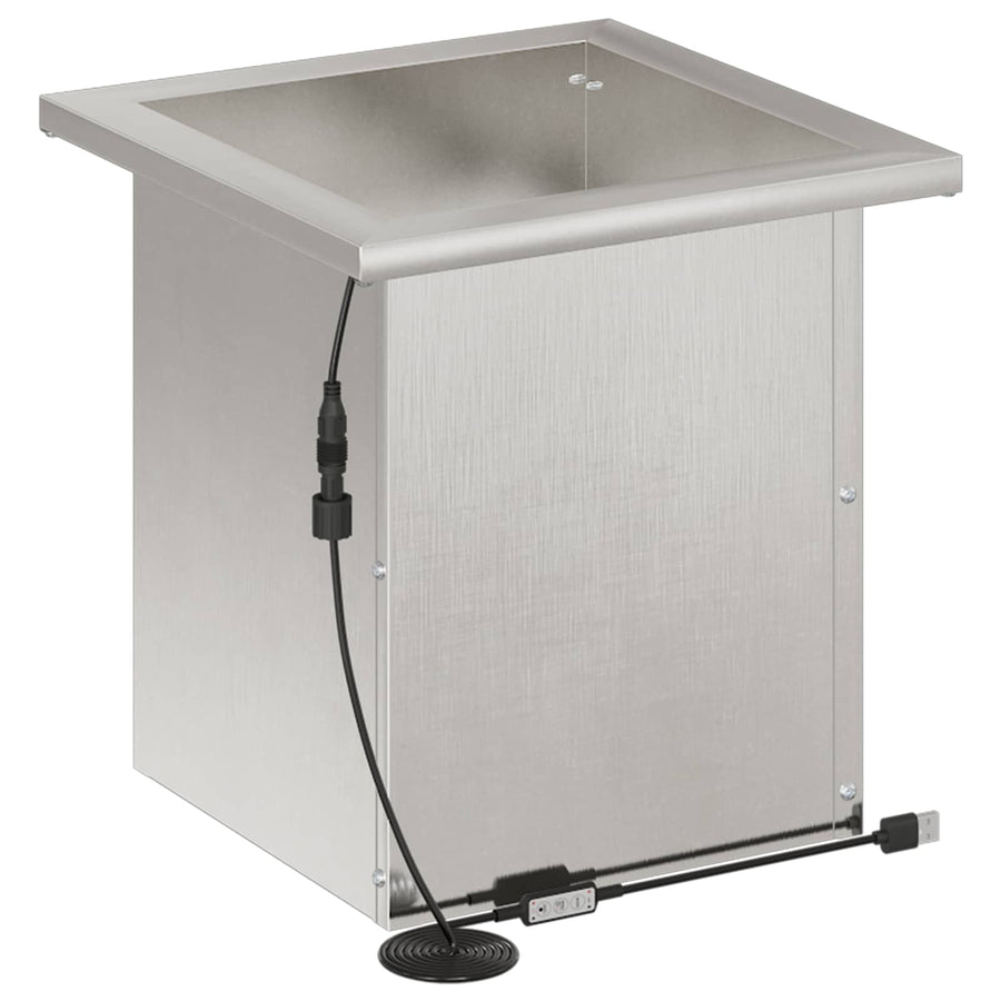 Plantenbak met led zilver 30 x 30 x 30 cm Roestvrij staal