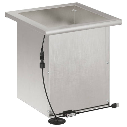 Plantenbak met led 2 st zilver 30 x 30 x 30 cm Roestvrij staal