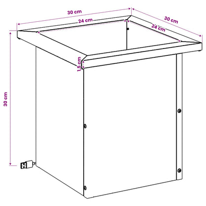 Plantenbak met led 2 st zilver 30 x 30 x 30 cm Roestvrij staal