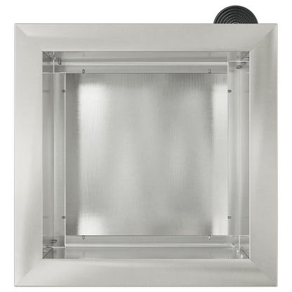Plantenbak met led 2 st zilver 30 x 30 x 30 cm Roestvrij staal