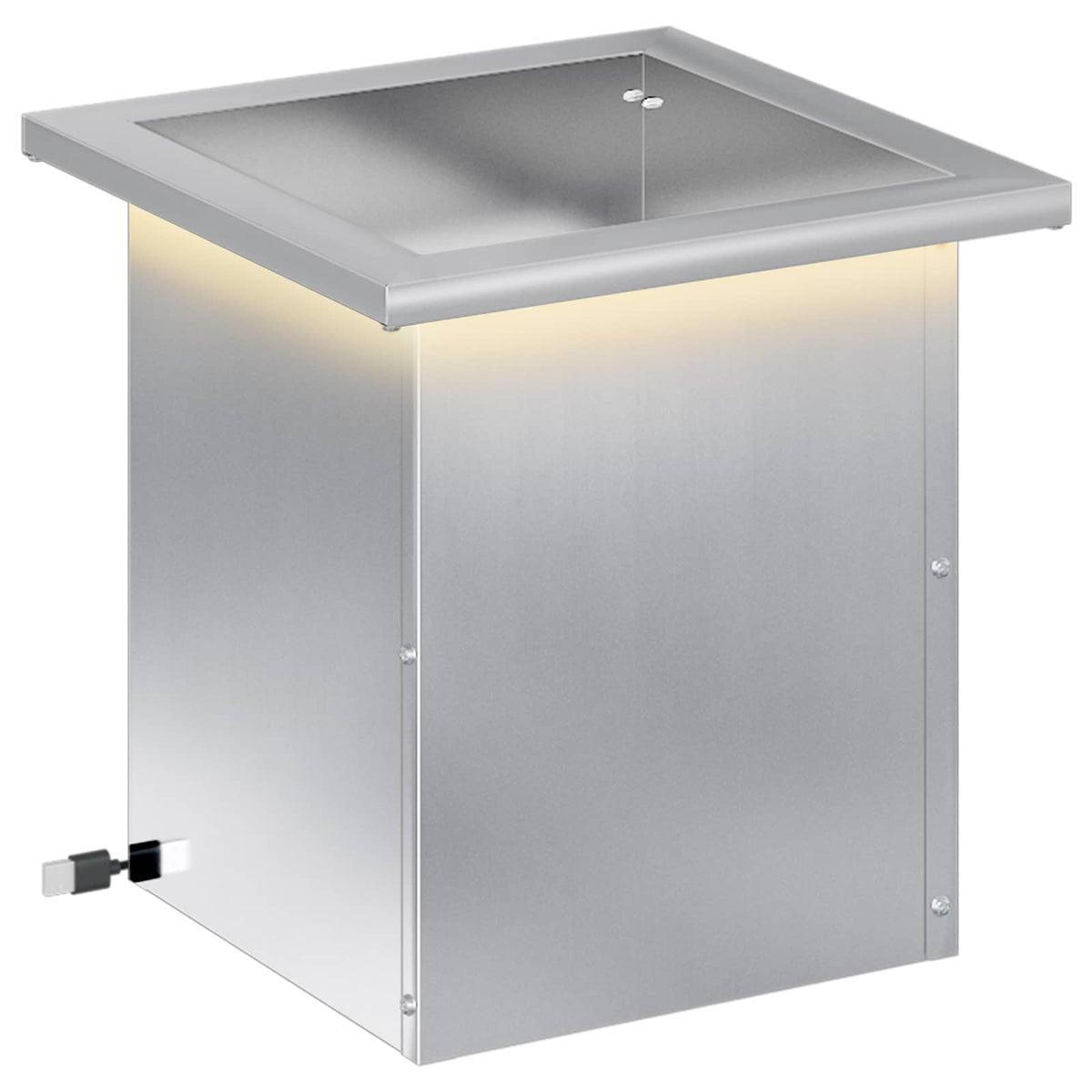 Plantenbak met led zilver 30 x 30 x 30 cm Gegalvaniseerd staal