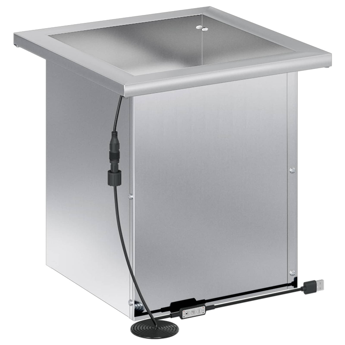 Plantenbak met led zilver 30 x 30 x 30 cm Gegalvaniseerd staal