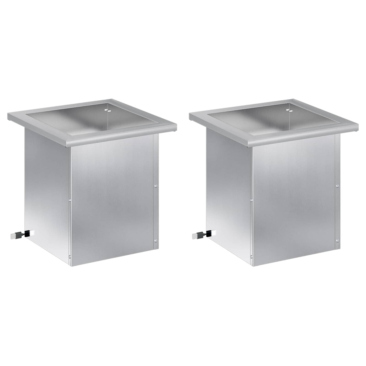 Plantenbak met led 2 st zilver 30 x 30 x 30 cm