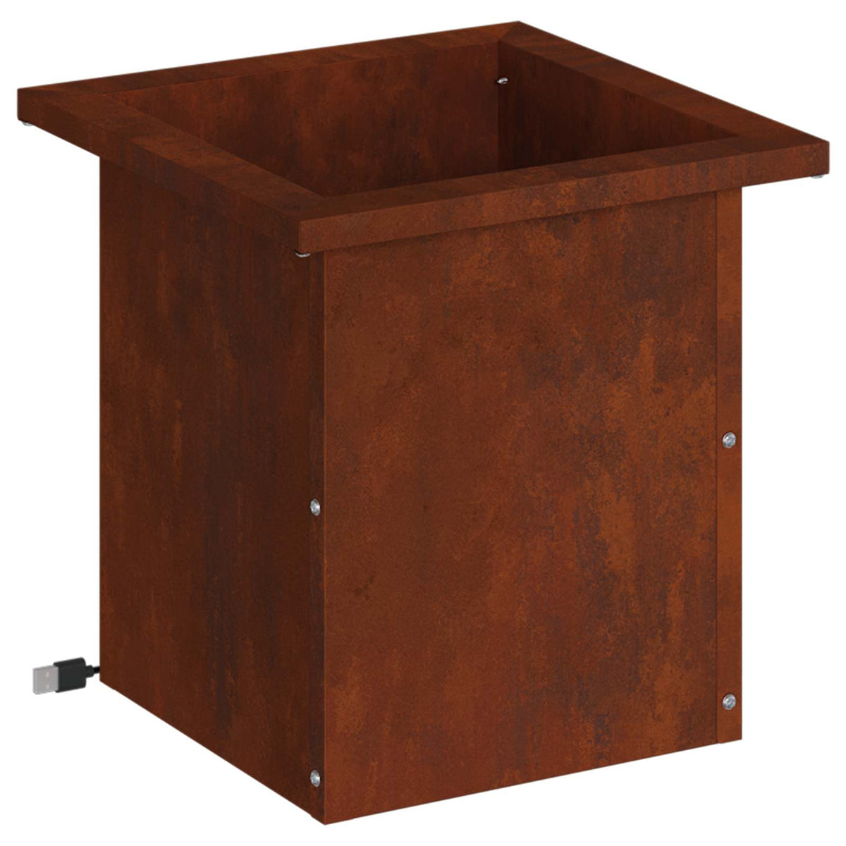 Plantenbak met led Roestkleurig 30 x 30 x 30 cm weervast staal