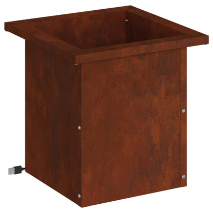 Plantenbak met led Roestkleurig 30 x 30 x 30 cm weervast staal