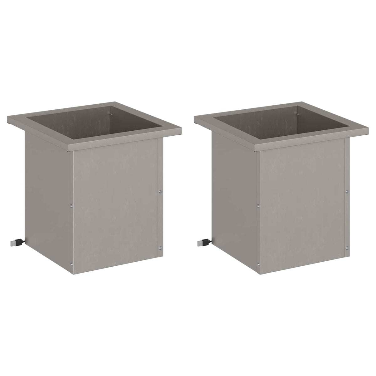 Plantenbak met led 2 st Roestkleurig 30 x 30 x 30 cm