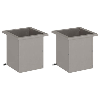 Plantenbak met led 2 st Roestkleurig 30 x 30 x 30 cm