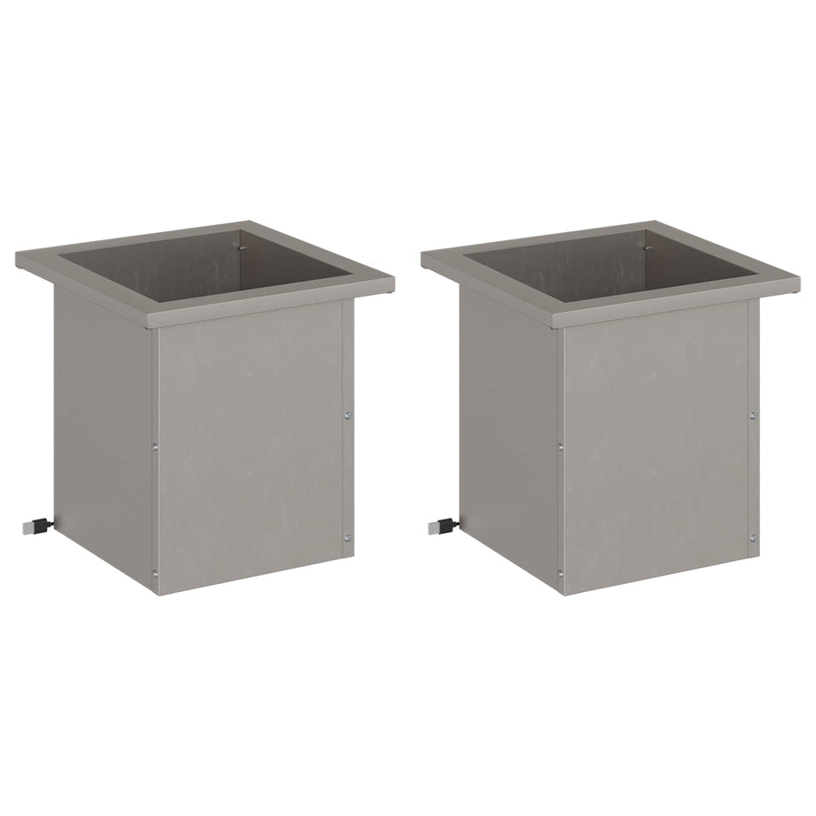 Plantenbak met led 2 st Roestkleurig 30 x 30 x 30 cm