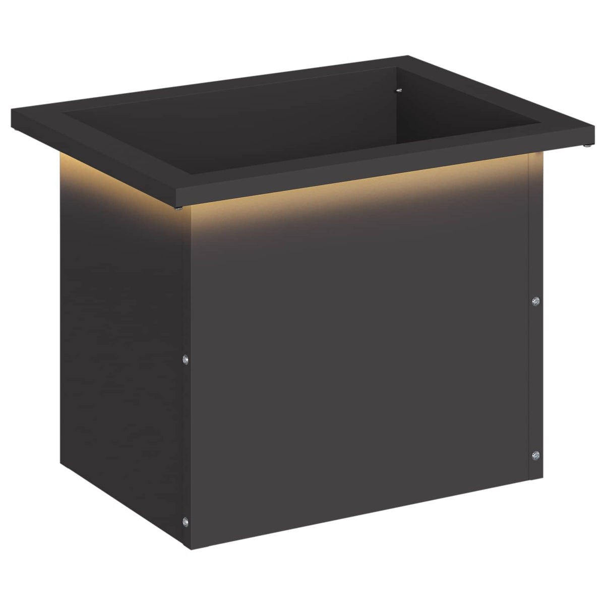 Plantenbak met led Zwart 30 x 40 x 30 cm Staal