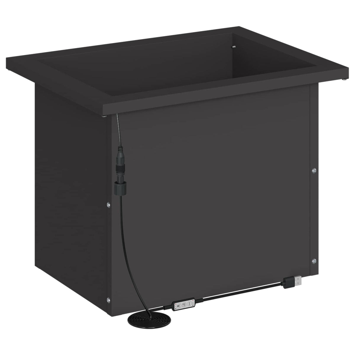 Plantenbak met led Zwart 30 x 40 x 30 cm Staal