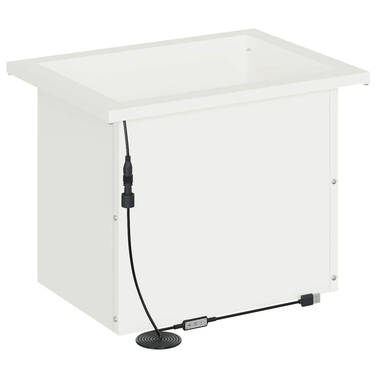 Plantenbak met led Wit 30 x 40 x 30 cm Staal
