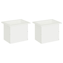 Plantenbak met led 2 st Wit 30 x 40 x 30 cm Staal