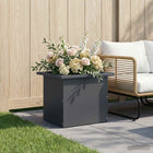 Plantenbak met led 30x40x30 cm antraciet staal