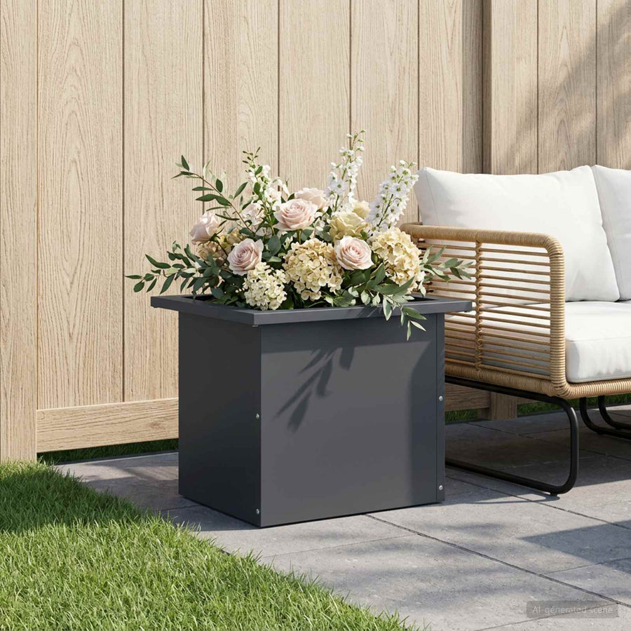 Plantenbak met led Antraciet 30 x 40 x 30 cm Staal