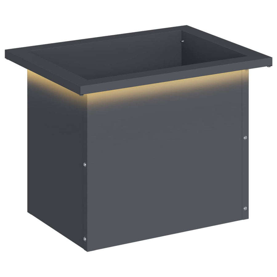 Plantenbak met led Antraciet 30 x 40 x 30 cm Staal