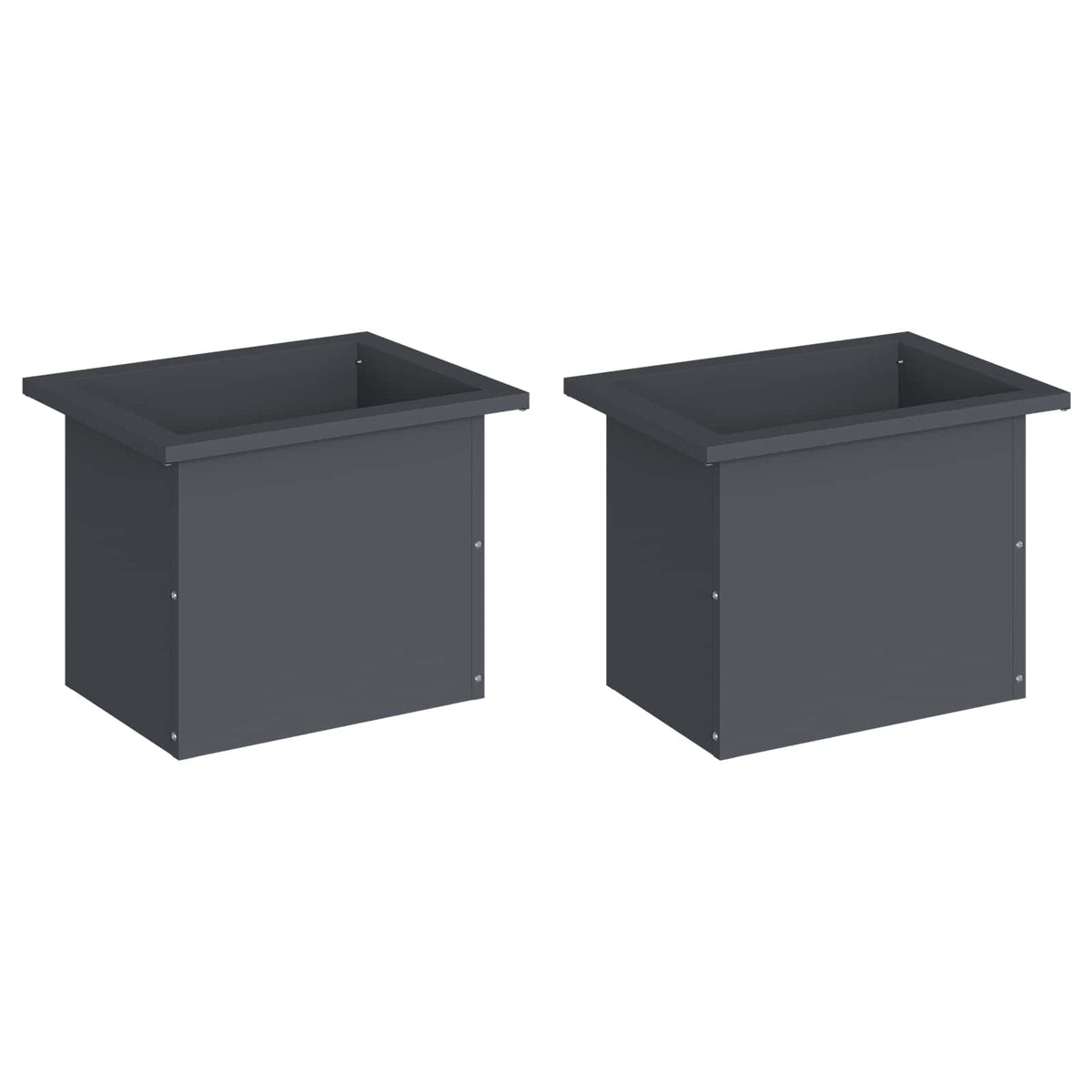 Plantenbak met led 2 st Antraciet 30 x 40 x 30 cm Staal
