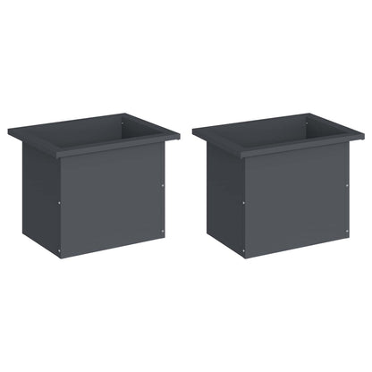 Plantenbak met led 2 st Antraciet 30 x 40 x 30 cm Staal