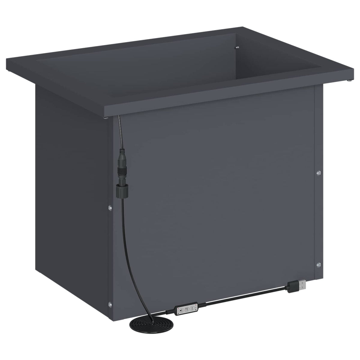 Plantenbak met led 2 st Antraciet 30 x 40 x 30 cm Staal