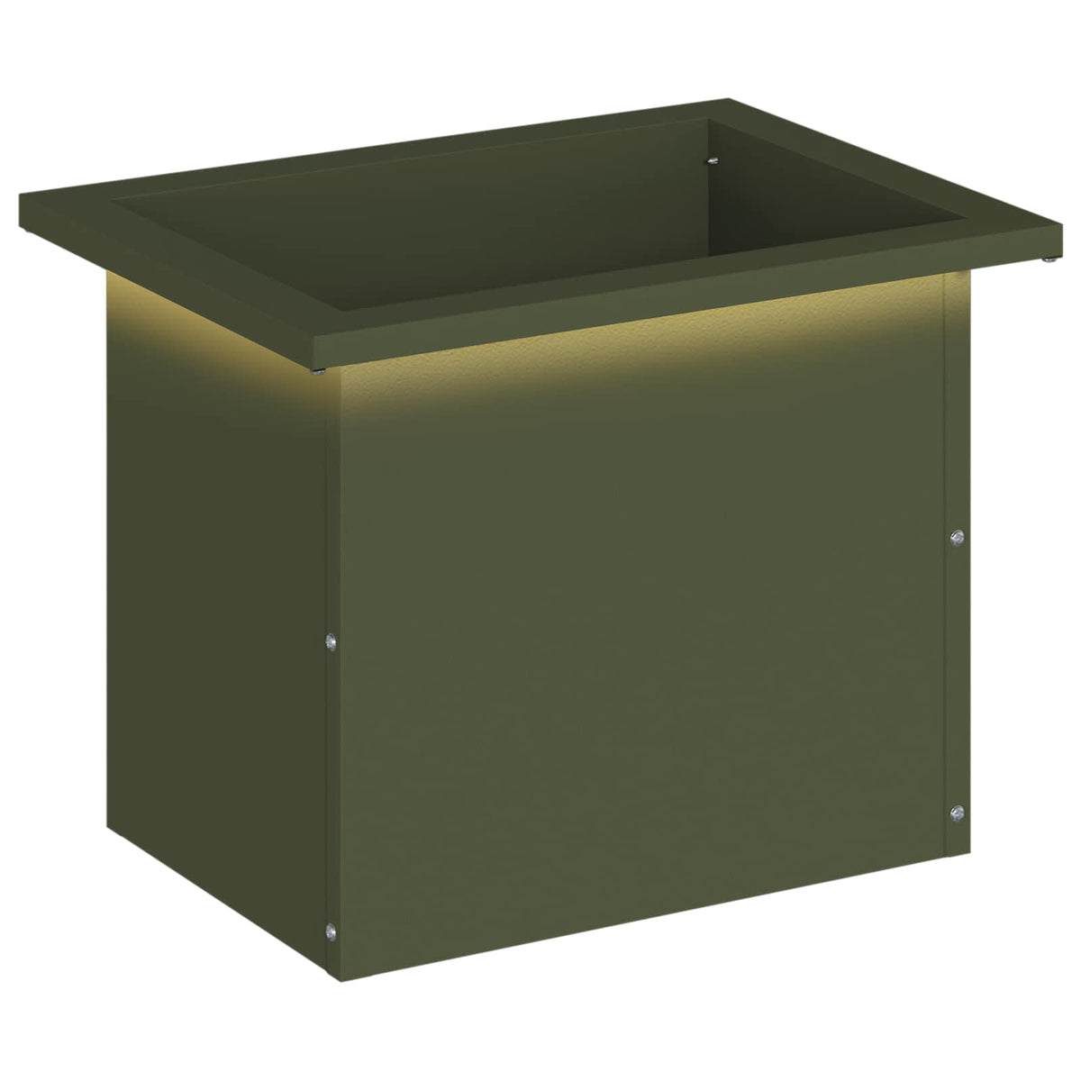 Plantenbak met led Olijfgroen 30 x 40 x 30 cm Staal