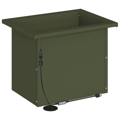 Plantenbak met led Olijfgroen 30 x 40 x 30 cm Staal