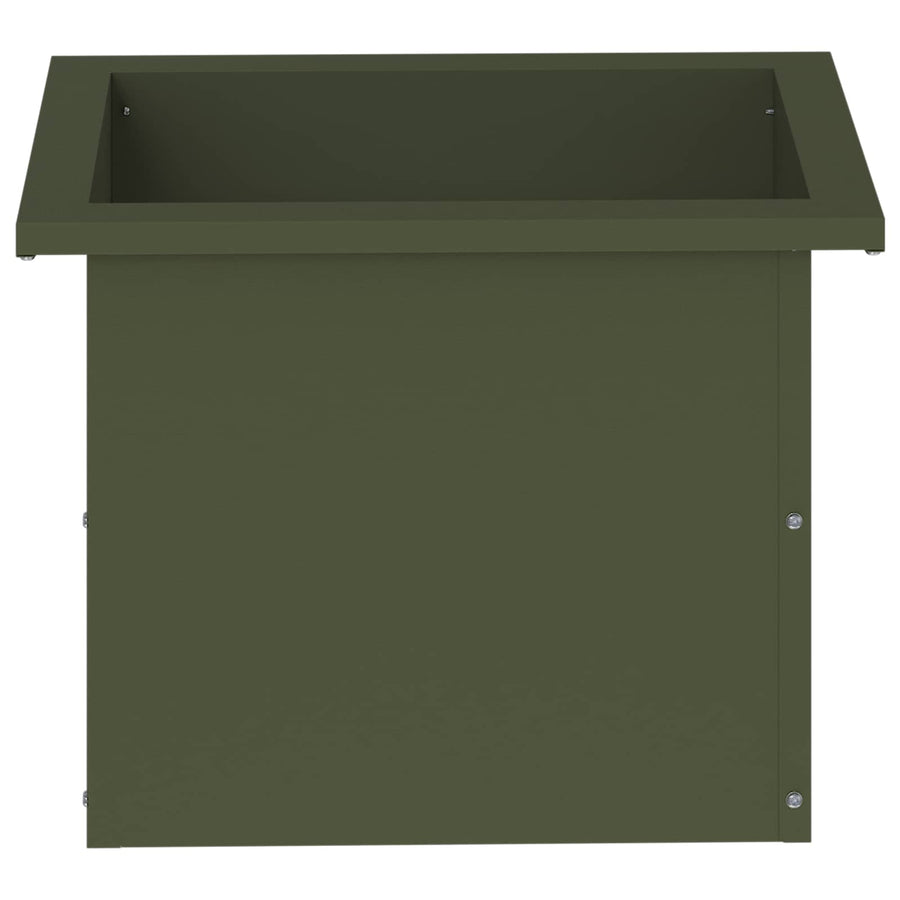 Plantenbak met led Olijfgroen 30 x 40 x 30 cm Staal